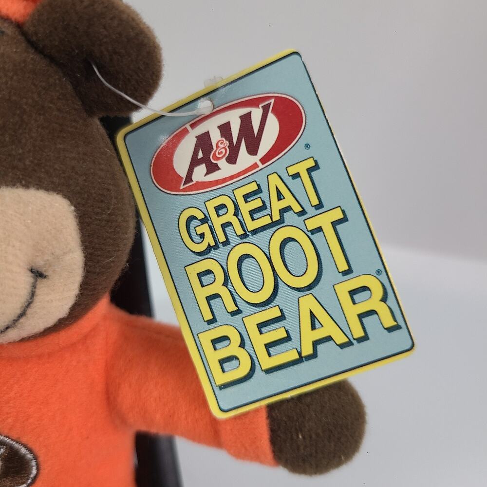 2000 A&W Root Beer Bear Small 7" Plush Orange Shirt S-37 NWT - Picture 2 of 5